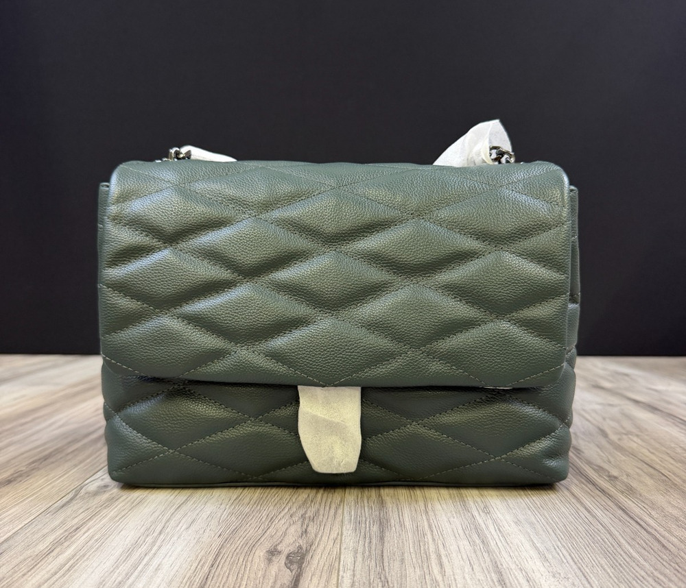 Rebecca Minkoff Edie Flap Shoulder Bag Forest Green Quilted Leather Womens NEW